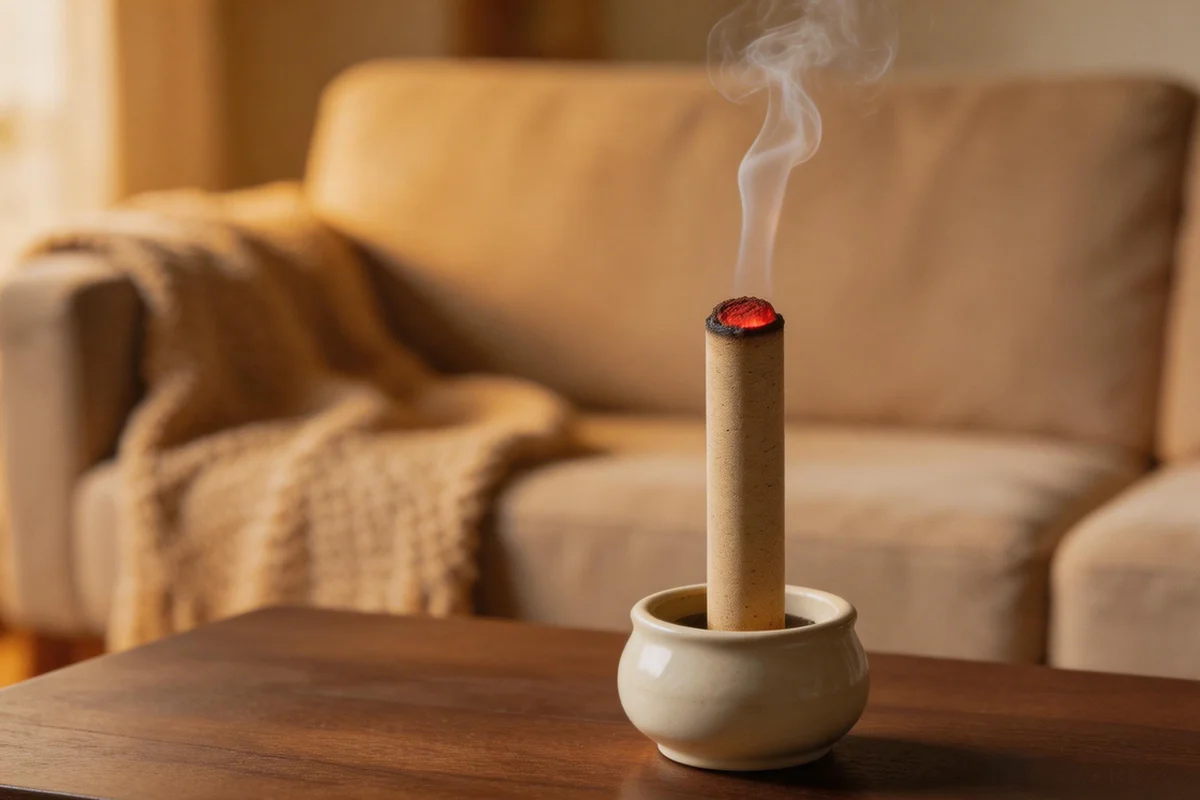 Moxa sticks on a household table